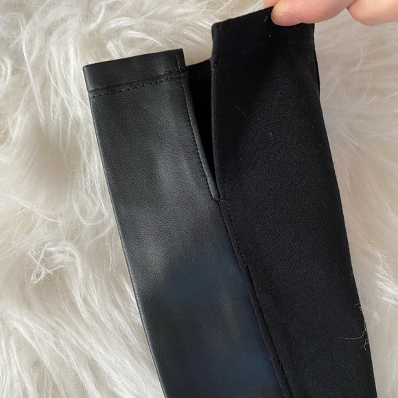 {The Limited} Black Women’s Faux Leather Stripe Leggings - Picture 9 of 9